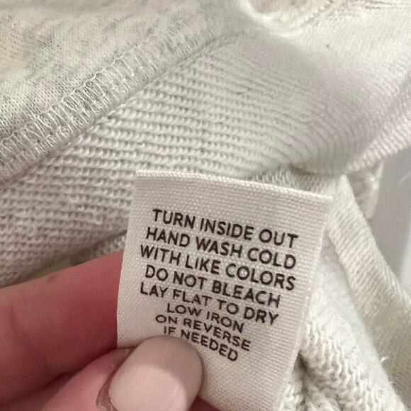 Blue Pepper Oatmeal Eyelet Shoulder Crew Sweatshirt Size Large - Picture 8 of 11